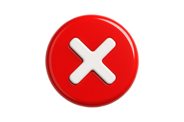 Error Symbol 3D Icon Isolated on a Transparent Background