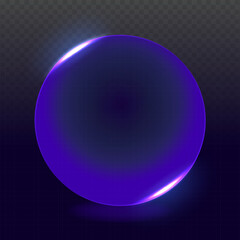 Circle Neon Light Element with Blue Purple Glow and Futuristic Tech Style