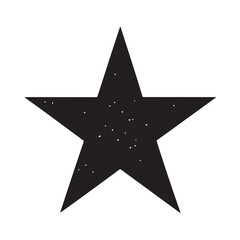 Fototapeta premium Flat Black Star Silhouette Vector with Minimal Design