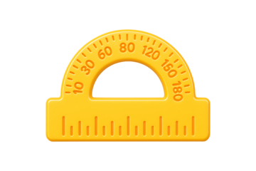 Geometric 3D Protractor Icon Isolated on a Transparent Background