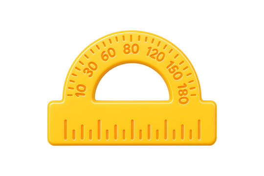Geometric 3D Protractor Icon Isolated on a Transparent Background