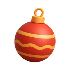 Holiday Tree Ball 3D Isolated on a Transparent Background