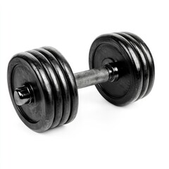 Naklejka premium Black dumbbell isolated on white
