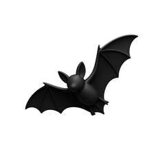 3D Render of a Black Bat in Flight