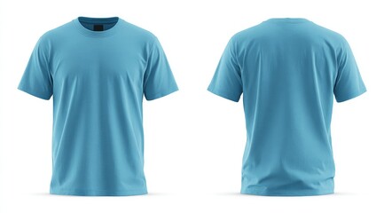 Light blue t-shirt front and back view