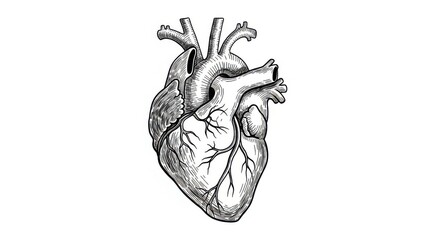 Handdrawn Anatomical Human Heart