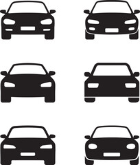Front View Car Icon Collection