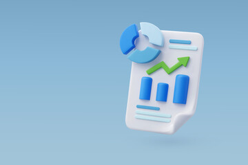 Fototapeta na wymiar 3d Vector Trading stock, Market trend graphs and business analysis concept.