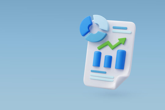 3d Vector Trading stock, Market trend graphs and business analysis concept.