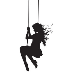 Swinging women silhouette 