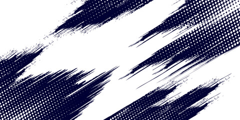 Dots halftone white \u0026 blue color pattern gradient grunge texture background. Dots pop art comics sport.