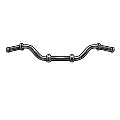 Obraz premium Detailed monochrome drawing of a classic bicycle handlebar design element on white background
