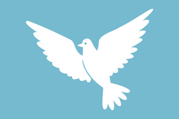 Dove of peace silhouette icon. drawing flying pigeon clipart symbol