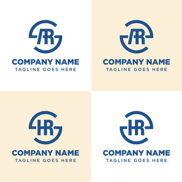 Letters SAR SHR ZAR ZHR Monogram Logo Set, suitable for any business