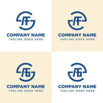 Letters SAF SAG ZAF ZAG Monogram Logo Set, suitable for any business