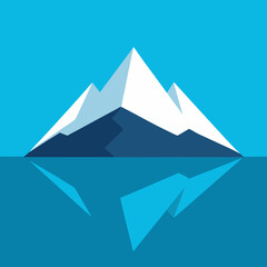 Abstract geometric mountain peaks reflected in water