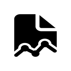 Illustration of a document with a graph overlayed on it indicating data analysis and reporting process