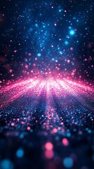 Fototapeta premium Abstract Glittering Light Display with Pink and Blue Sparkling Bokeh