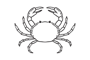 Crab icon doodle hand drawn. Outline crab line drawing clipart symbol