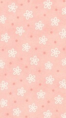 Floral pink polka dots wallpaper