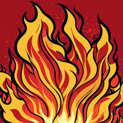 high detail vector fire flame illustration