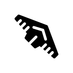 Illustration of a black hang glider with white accents showcasing aviation and recreational activities outdoors