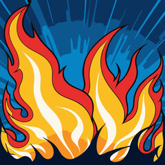 high detail vector fire flame illustration