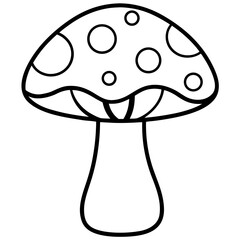 Naklejka premium Toadstool Coloring Page, Mushroom Outline, Forest Fungi Drawing, Nature Coloring Sheet