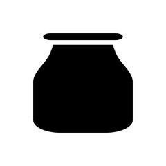 Illustration of a black milk bottle with a rounded cap and a simple, minimalist design on a white background