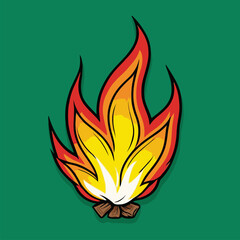 high detail vector fire flame illustration