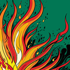 high detail vector fire flame illustration