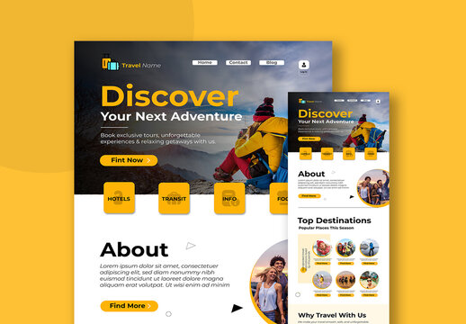 Travel Landing Page Template Layout