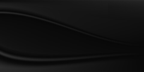 Abstract. Black silk satin texture background. Curtain, drapery.