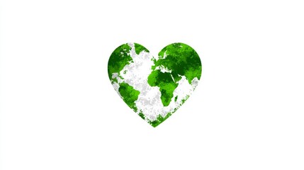 Heartshaped earth, a symbol of global love, care, and unity for environmental humanitarian causes