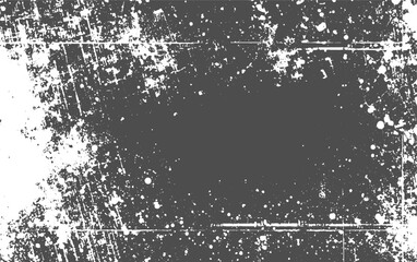 Obraz premium Grunge Distressed Black and White Texture with Cracks, Chips, and Dots on Transparent Background