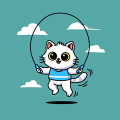 Fit Cat with Jump Rope
