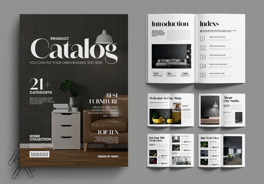 Modern Product Catalog Template Layout for Interior Design
