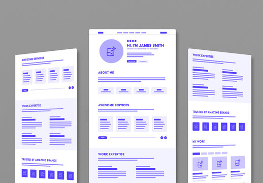 Personal Website Wireframe Template for Portfolio
