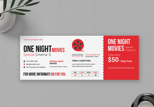 Vintage Movie Event Ticket Template