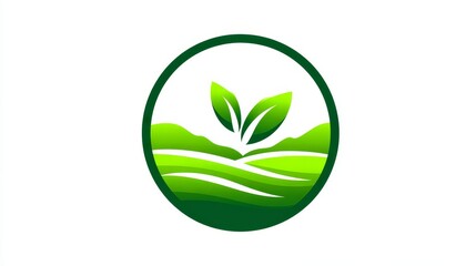 Green leaf logo, a symbol of nature, growth, and sustainability for ecofriendly businesses.