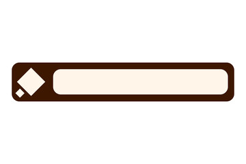 Dark brown, rounded, horizontal UI element with pale beige/cream text, a white diamond, and a dark brown dot on the left. Has a subtle shadow for a solid, grounded look lower third label text box
