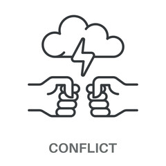 Conflict Concept Simple Design Icons, Simple Style Design Inspiration For Any Interface And Purpose Suitable For Symbols And More