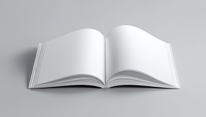 Open book mockup on gray background