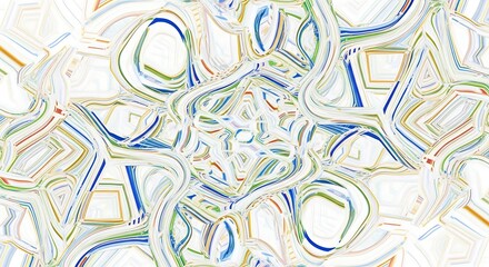 Abstract kaleidoscope pattern with swirling lines and geometric shapes in pastel colors art design