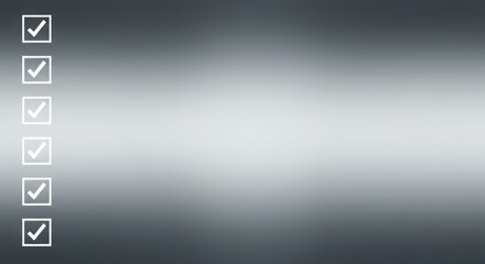 Checklist Background: Gray Gradient & Checkmarks - Minimalism