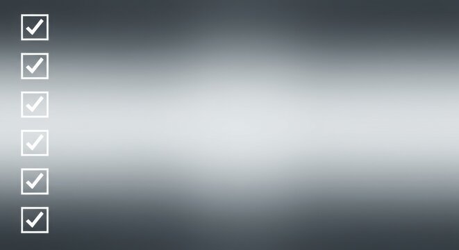 Checklist Background: Gray Gradient & Checkmarks - Minimalism