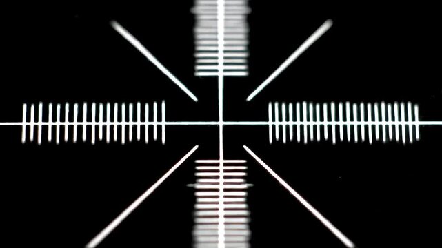 Close-up test chart lines focus screen display