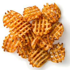 Golden Waffle Fries with Seasoning