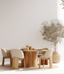 Minimalist dining area