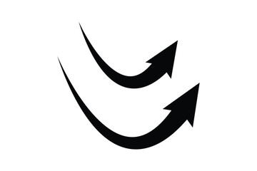 Right arrow icon. Black curve arrow. Modern flat simple arrow button isolated. Cursor sign. Arrow up vector graphic element.